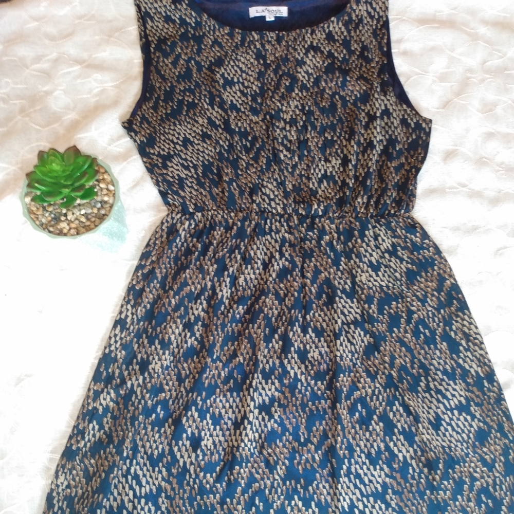 La Soul Dress Dark Blue and Brown colors Size L